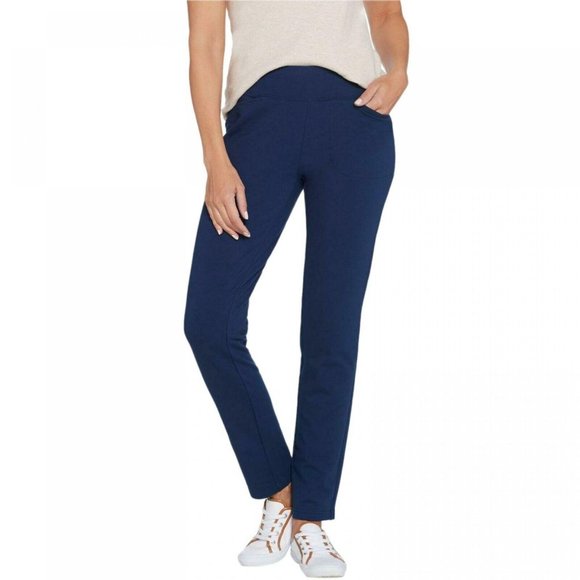 Denim&Co Pants - NWT French Terry Straight Leg Pants XXS Navy Blue